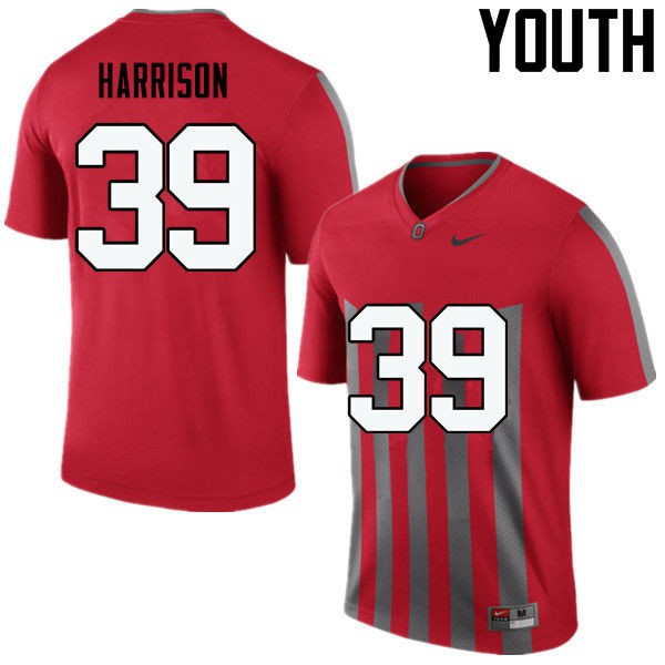 Ohio State Buckeyes #39 Malik Harrison Youth Alumni Jersey Throwback